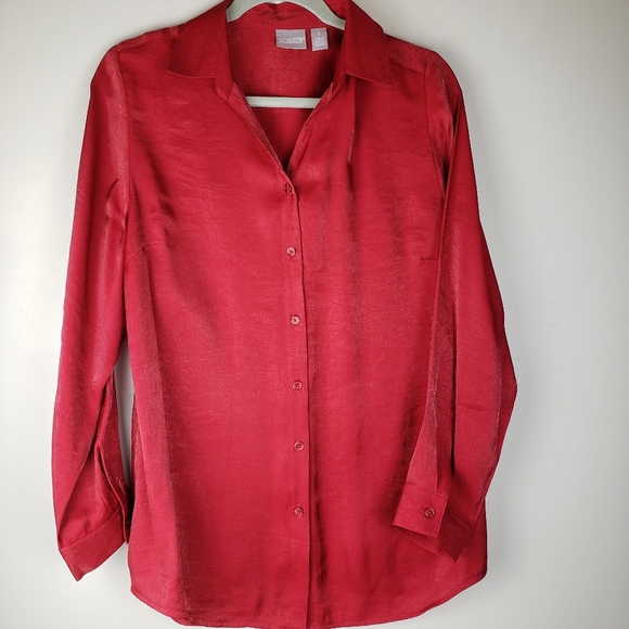Chico's Tops - Chicos Shiny Red Blouse